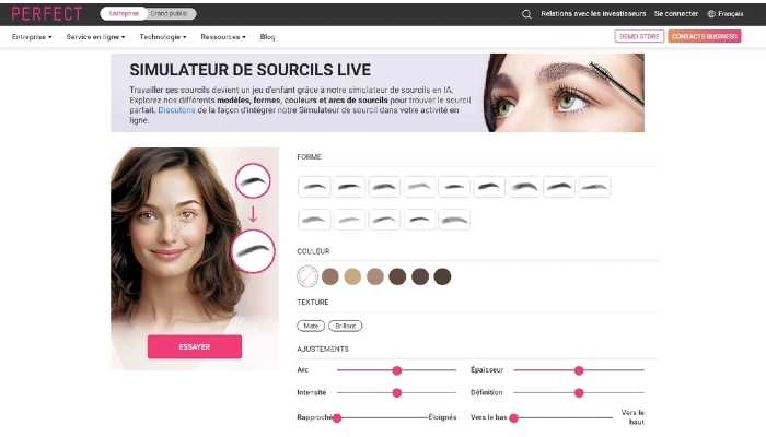 filtre sourcils perfect corp