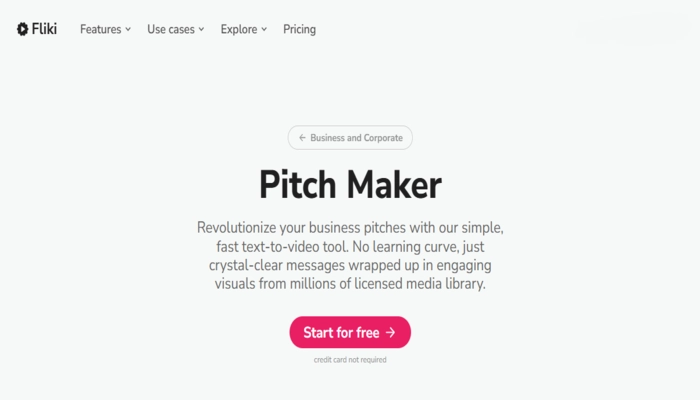 Fliki pitch video