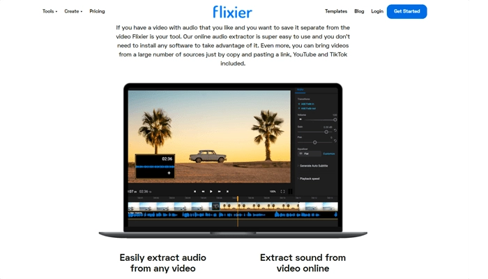 flixier extraire audio video