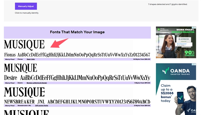 font matcherator trouver police image b