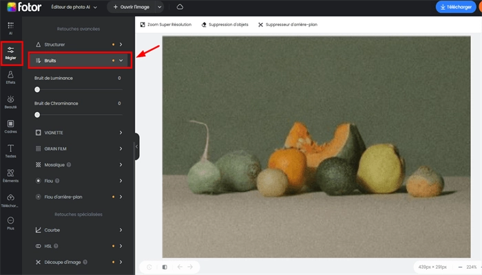 fotor logiciel reduction bruit photo gratuit 2