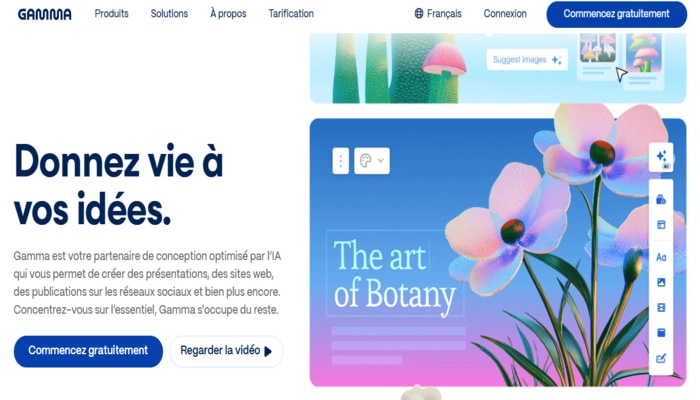 Gamma IA mise en page