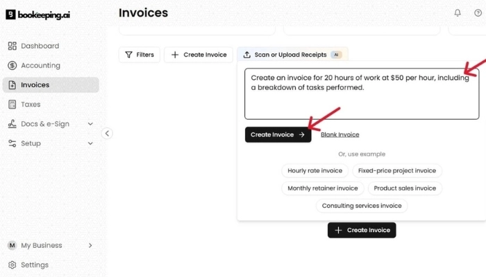 generateur de facture bookeeping ai