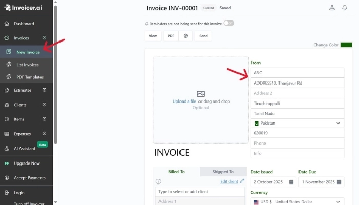 generateur de facture iinvoicer ai