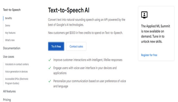générateur de voix robot google cloud text to speech