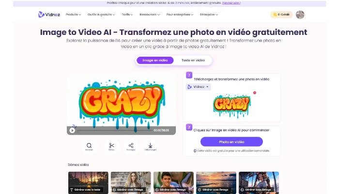 graffiti ia et image en video de vidnoz