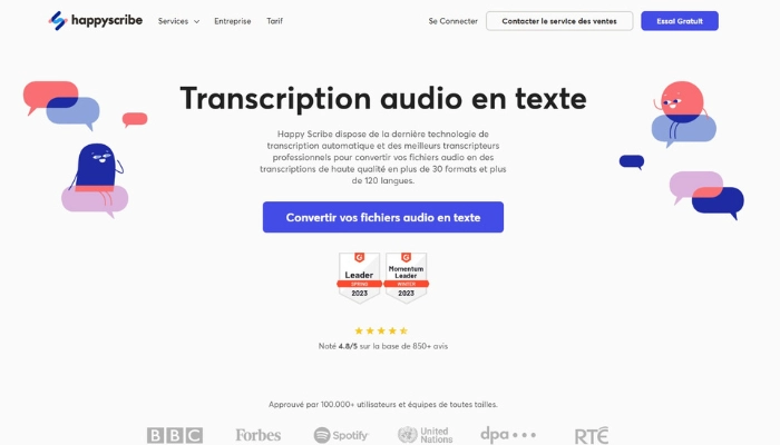 happy scribe logiciel de retranscription vocale en texte gratuit