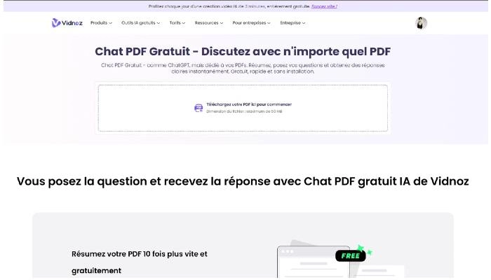 ia podcast cours et chatpdf gratuit de vidnoz