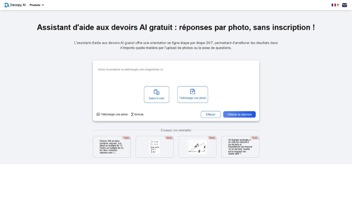 ia qui fait les devoirs gratuitement avec decopy ai