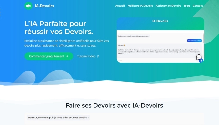 ia qui fait les devoirs gratuitement avec ia devoirs