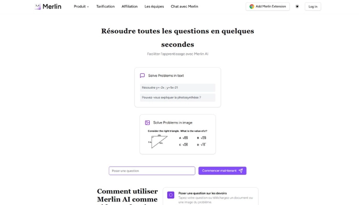 ia qui fait les devoirs gratuitement avec merlin ai