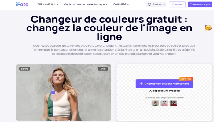 iFoto changer la couleur d'un objet sur une photo gratuit