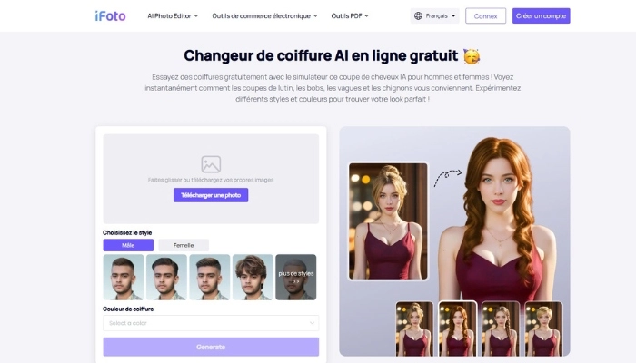 ifoto simulateur coiffure en ligne gratuit sans telechargement