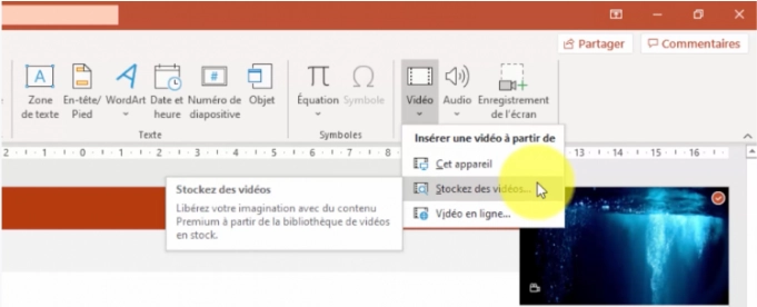 Insérez une vidéo de votre PC directement dans ppt