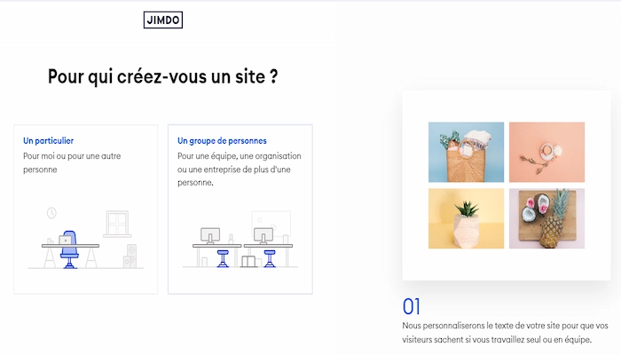 jimdo ia site internet