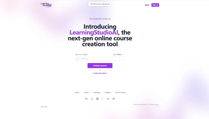 learningstudioai pour creer des cours gratuits