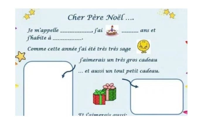 lettre pere noel modele