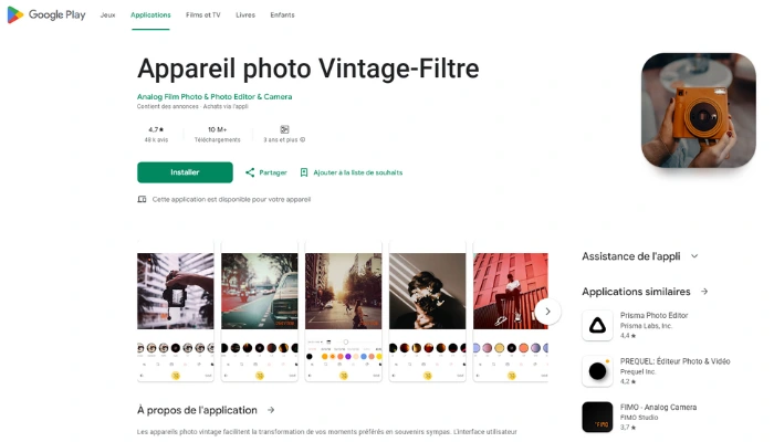 logiciel effet photo vintage