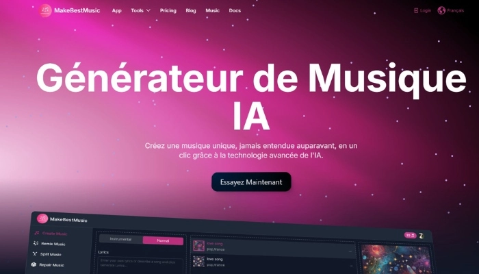 makebestmusic genere musique ia avec paroles​