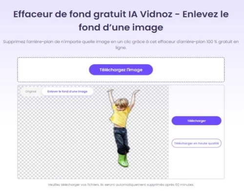 mettre un fond blanc sur une photo avec Vidnoz