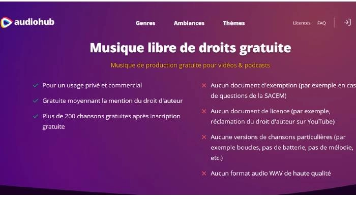 musique libre de droit pour le montage video audiohub