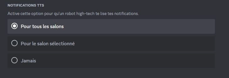 notification synthese vocale discord