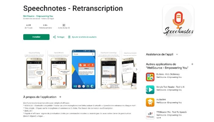 outil de communication pour les sourds speechnotes