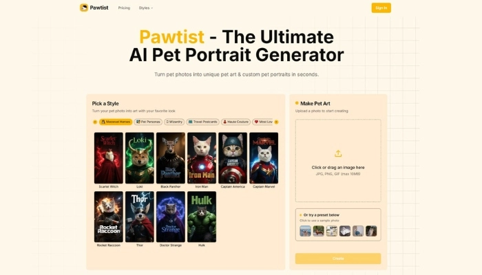 pawtist pour portrait animaux aristocrate