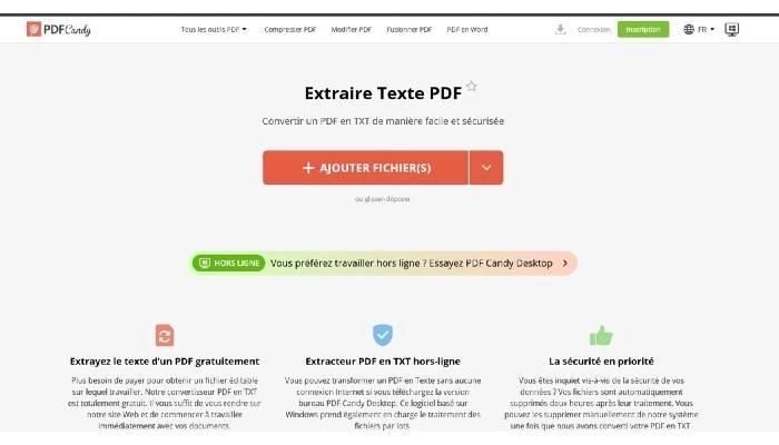 pdf extraire texte pdfcandy