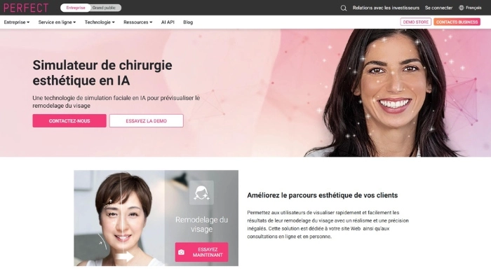 perfect corp simulateur chirurgie esthetique ia gratuit