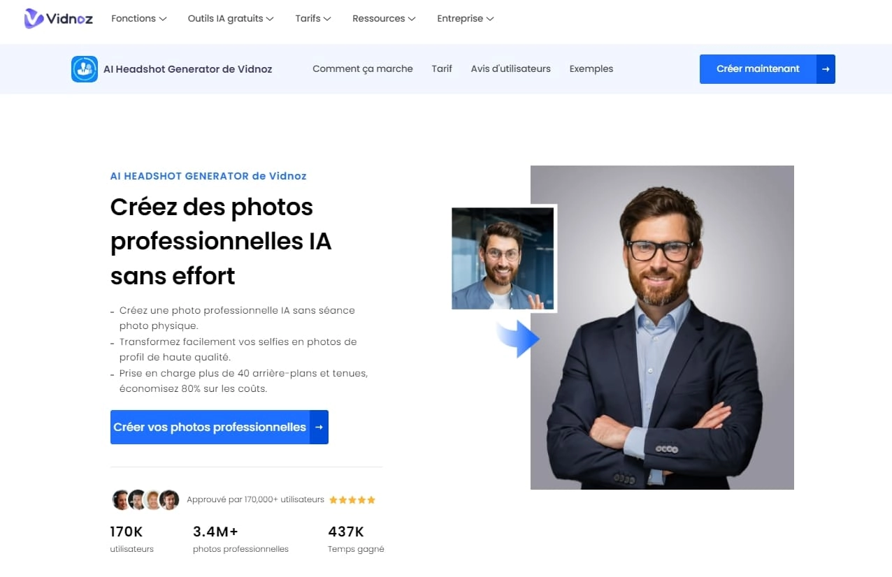 photo professionnelle vidnoz ai