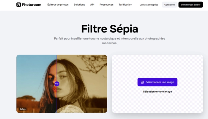 Photoroom filtre sepia