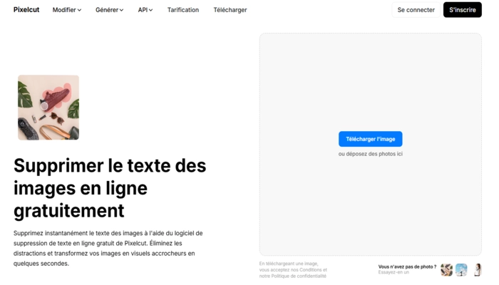Pixelcut enlever un texte sur une photo