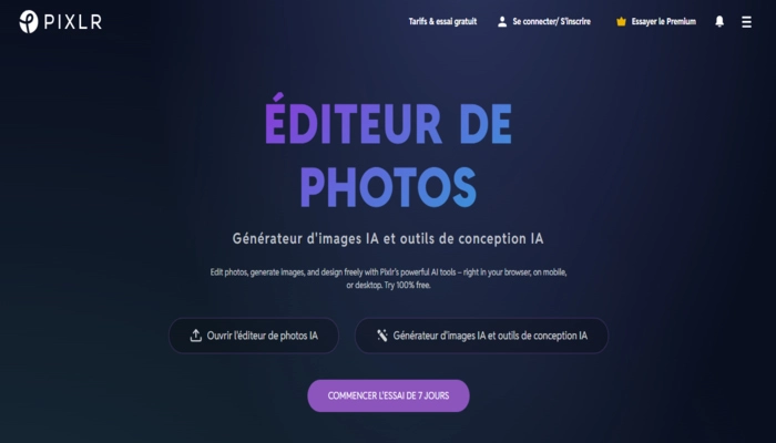 Pixlr application gratuite pour superposer des photos