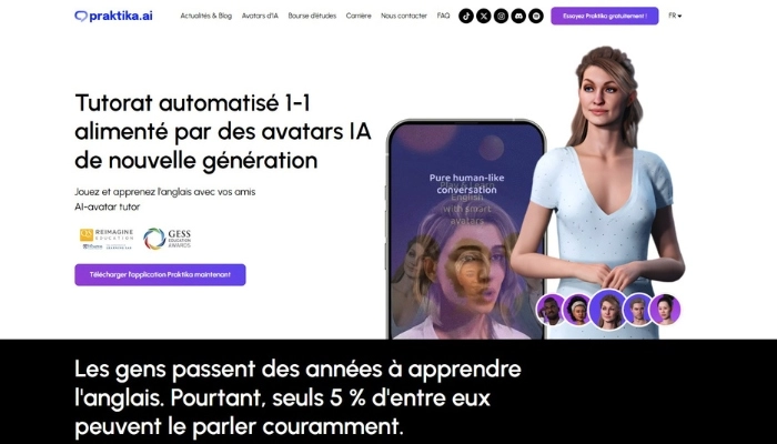 praktika un tuteur ia pour apprendre anglais gratuitement