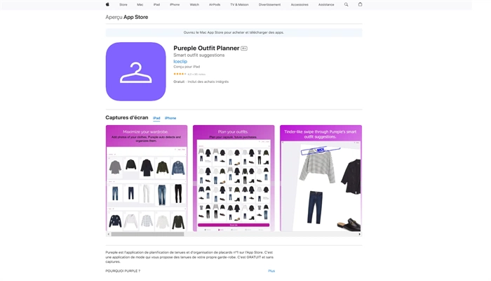 purple application de dressing virtuel