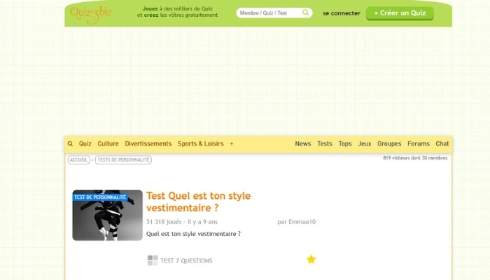 quel est mon style vestimentaire test avec quizzbiz