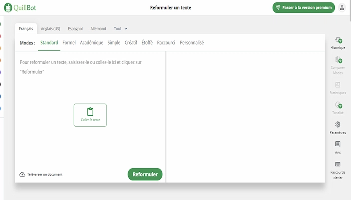 quillbot ia pour reformuler un texte