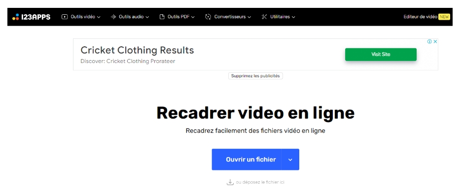 recadrage video en ligne 123apps