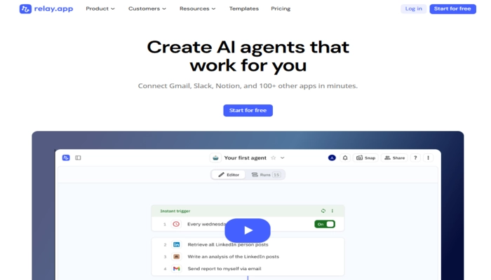 Relay app agents ia
