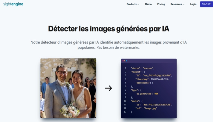 Sightengine detecteur image IA