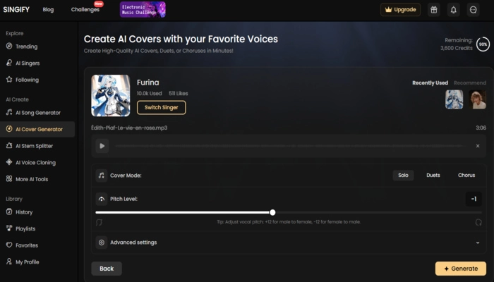 Singify etape trois ia cover gratuit