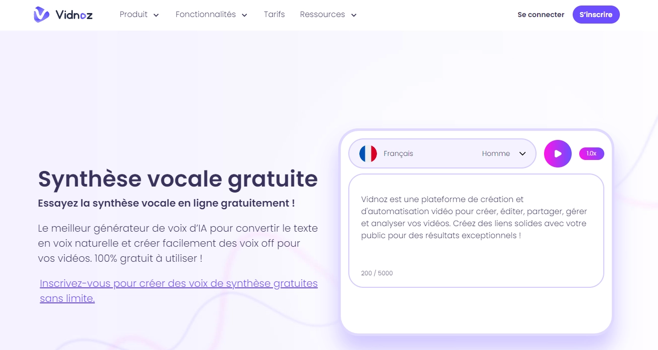 Site IA gratuit - text-to-speech french