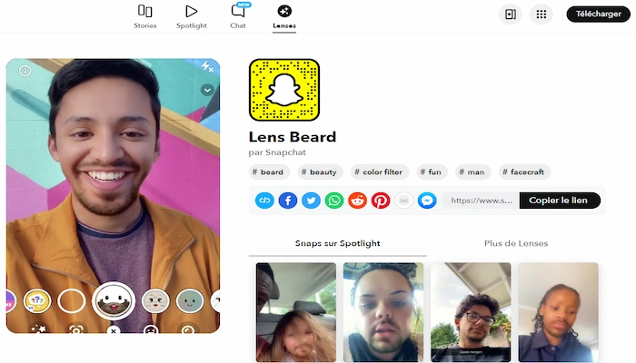 snapchat filtre sans barbe