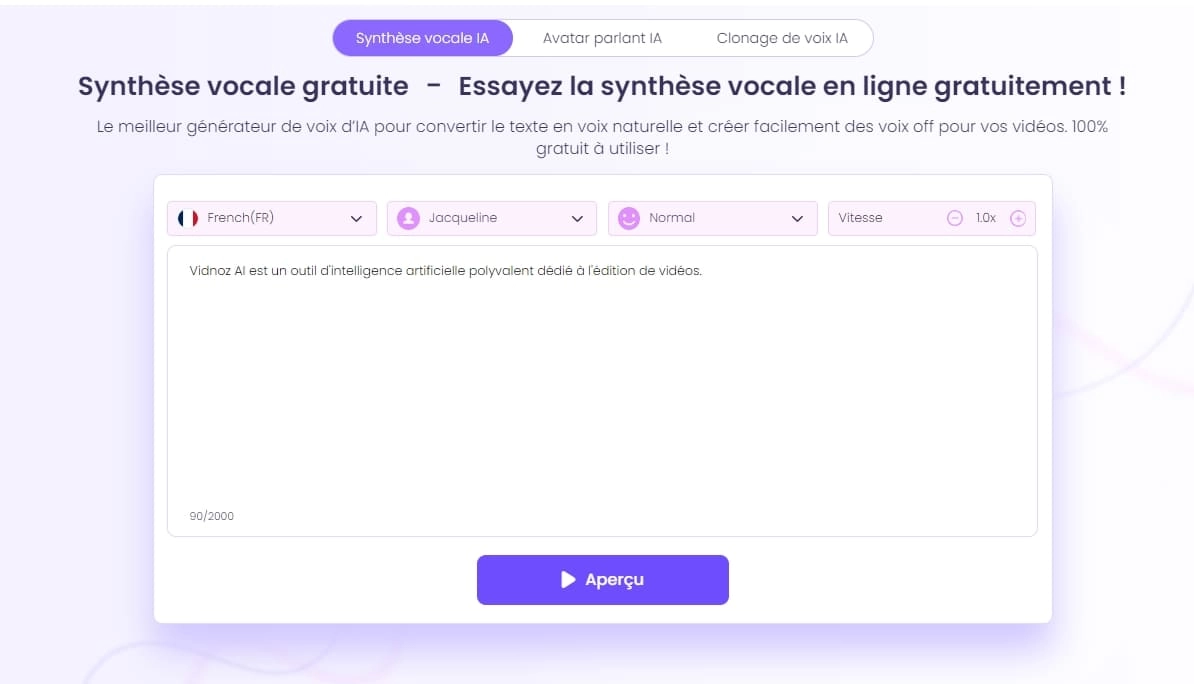 synthese vocale vidnoz discord