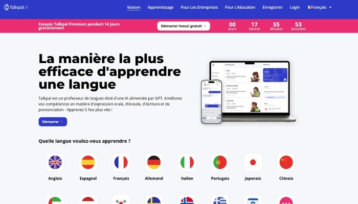 talkpal un tuteur linguistique ia efficace pour apprendre anglais