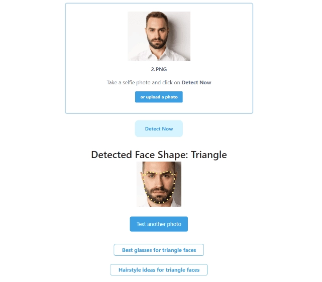 test de forme de visage face shape detector