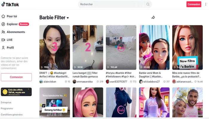 tiktok filtre barbie