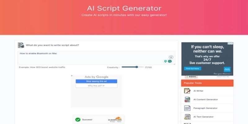 toolbaz generateur de scripts ia gratuit en ligne