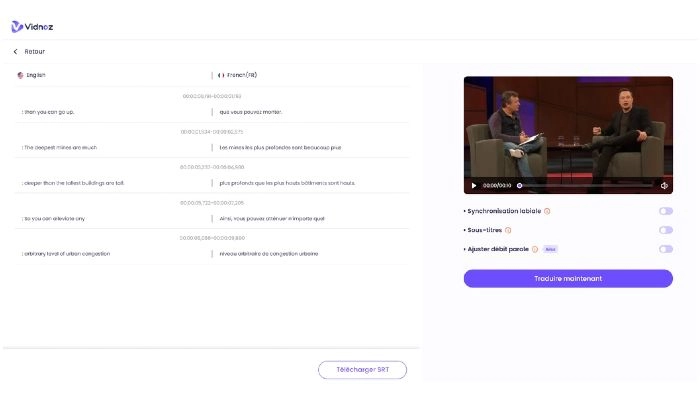 traducteur en temps reel vidnoz